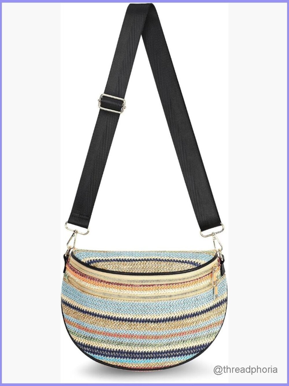 Straw Bum Bag for Women, Woven Crossbody Fanny Pack with Adjustable Strap,